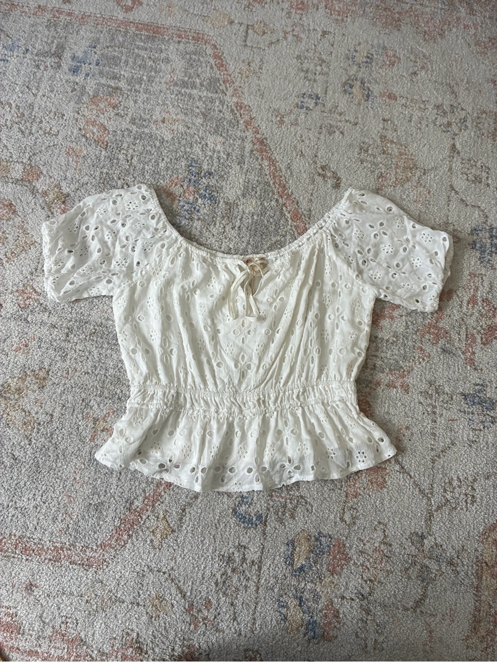 Hem & Thread Cottagecore Eyelet Lace Blouse L